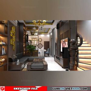 Living room - Sketchup Interior Scene By Bui Duy Thuong