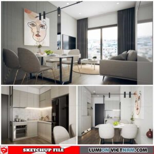 Apartment Room - Sketchup Interior Scene By Nguyen Minh Tuan