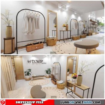 Fashion Shop - Sketchup Interior Scene By Xuan Khanh