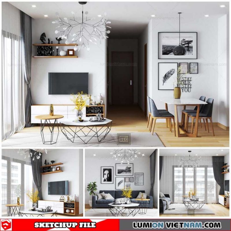 Living room - Sketchup Interior Scene By Xuan Khanh