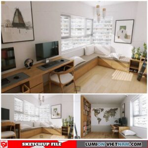 Work Room - Sketchup Interior Scene By Xuan Khanh