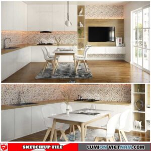 Kitchenroom - Sketchup Interior Scene By Dathouzz