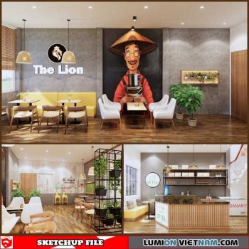 Milk Tea - Sketchup Interior Scene By Truong Xuan