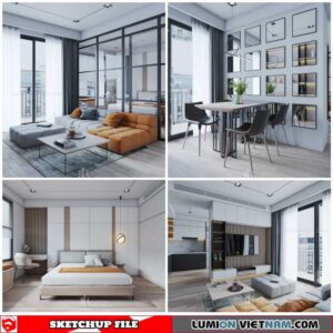 Apartment Room - Sketchup Interior Scene By Hoang Nguyen