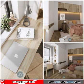 Bedroom - Sketchup Interior Scene By Dathouzz