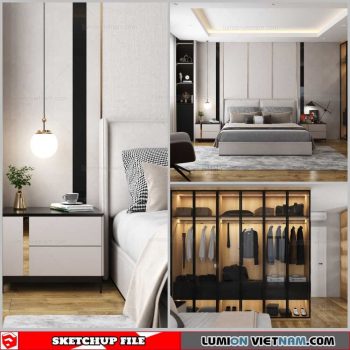 Bedroom - Sketchup Interior Scene By My Huynh