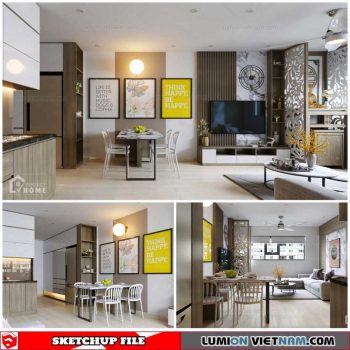 Apartment Room - Sketchup Interior Scene By Xuan Khanh