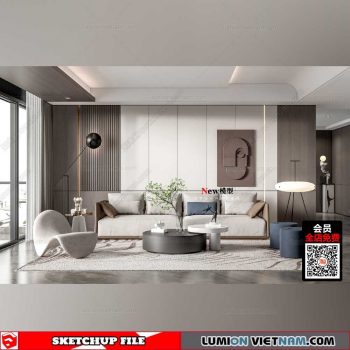 Living room - Sketchup Interior Models By Su84