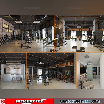 Gymroom - Sketchup Interior Scene By Anh Cao