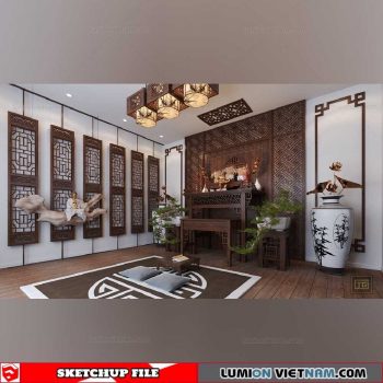 Altar Room - Sketchup Interior Scene By Xuan Khanh