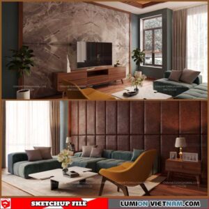 Living room - Sketchup Interior Scene By Viet Chau
