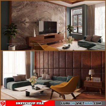 Living room - Sketchup Interior Scene By Viet Chau