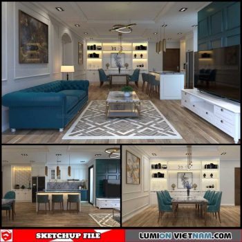 Apartment Room - Sketchup Interior Scene By Duy An