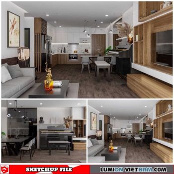 Apartment Room - Sketchup Interior Scene By Quoc Vi Phan