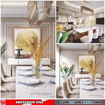 Kitchen - Sketchup Interior Scene By Thang Quach