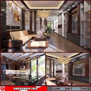 Living room - Sketchup Interior Scene By Xuan Khanh