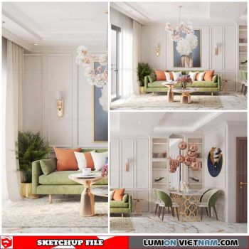 Apartment Room - Sketchup Interior Scene By Van Tuyen