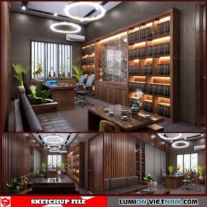 Office - Sketchup Interior Scene By Xuan Khanh
