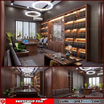 Office - Sketchup Interior Scene By Xuan Khanh
