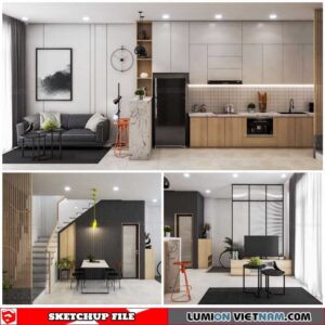 Living room - Sketchup Interior Scene By Quoc Vi Phan