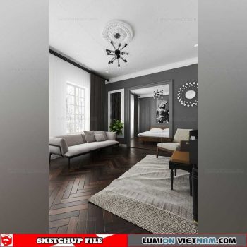 Living room - Sketchup Interior Scene By Thanh Tran