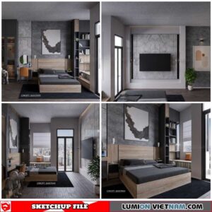 Bedroom - Sketchup Interior Scene By Quoc Vi Phan