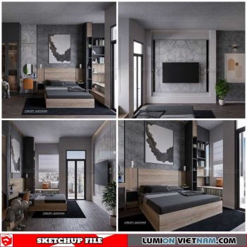 Bedroom - Sketchup Interior Scene By Quoc Vi Phan