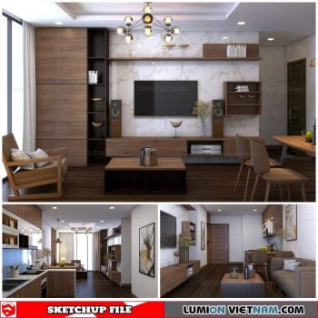 Living room - Sketchup Interior Scene By By Dodung