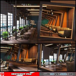 Coffee Room - Sketchup Interior Scene By Xuan Khanh