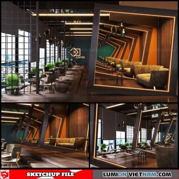 Coffee Room - Sketchup Interior Scene By Xuan Khanh