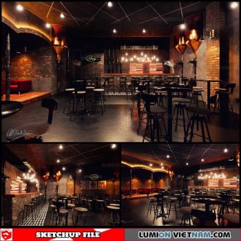Bar - Sketchup Interior Scene By Tran Minh Luan
