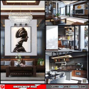 Living-Kichenroom - Sketchup Interior Scene By Xuan Khanh