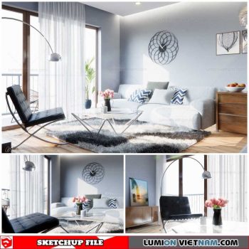 Living room - Sketchup Interior Scene By Tran Minh Luan