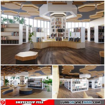 Library - Sketchup Interior Scene By Luong Thanh
