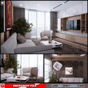 Living room - Sketchup Interior Scene By Trong Thanh