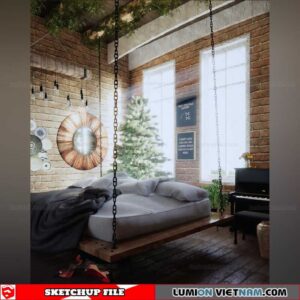 Hanging Bed - Sketchup Interior Scene By Tran Minh Luan