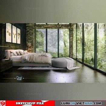 Bedroom - Sketchup Interior Scene By Dat Houzz