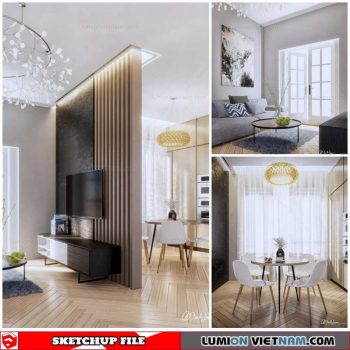 Living room - Sketchup Interior Scene By Tran Minh Luan