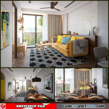 Living room - Sketchup Interior Scene By Nguyen Hoang Thang