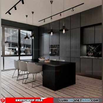 Kitchen - Sketchup Interior Scene By Jesus Rico