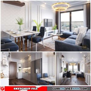 Apartment Room - Sketchup Interior Scene By Xuan Khanh