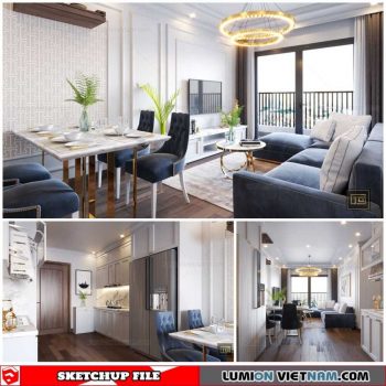 Apartment Room - Sketchup Interior Scene By Xuan Khanh