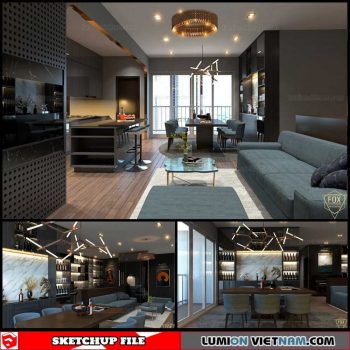 Living room - Sketchup Interior Scene By Dai