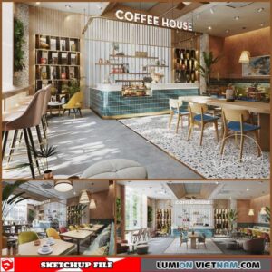 Coffee - Sketchup Interior Scene By Le Cuong