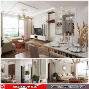 Apartment Room - Sketchup Interior Scene By Duc Nam