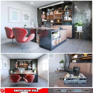 Director Office - Sketchup Interior Scene By Hoang Quan