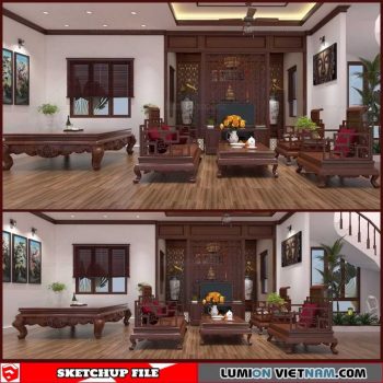 Living room - Sketchup Interior Scene By Phan Van Chau