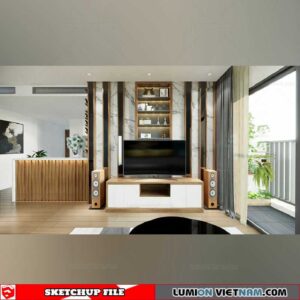 Living room - Sketchup Interior Scene By Jet Li