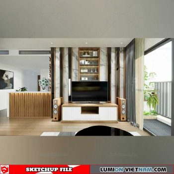 Living room - Sketchup Interior Scene By Jet Li