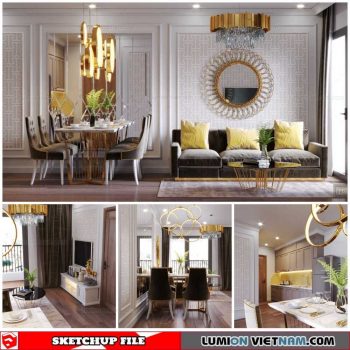 Apartment Room - Sketchup Interior Scene By Xuan Khanh